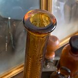 Vintage amber textured glass decanter