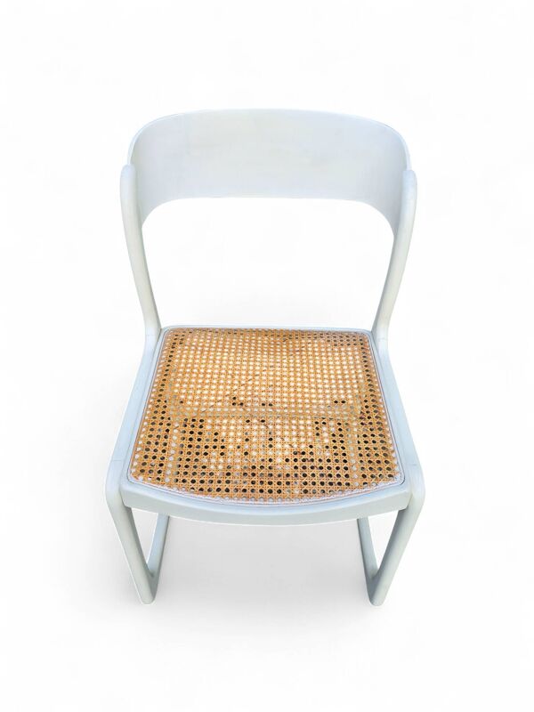 Ensemble de 5 chaises Baumann modèle ''Traineau'' blanches