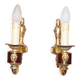 2 old brass wall sconces