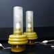 Olive green opaline glass table lamps