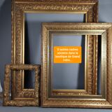 Old frame Art Deco gilded stucco wood 22.5x17.5 cm, foliage 14.9x19.9 cm SB