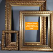 Old frame Art Deco gilded stucco wood 22.5x17.5 cm, foliage 14.9x19.9 cm SB