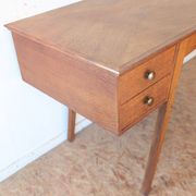 Bureau recto-verso chêne pieds compas des années 50