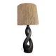 Free form lamp Black ceramic 50s lampshade rope Dlg Marcel Giraud