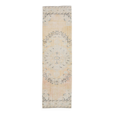 Tapis de course vintage turc beige et jaune 3x9, 80x281Cm SK 23538