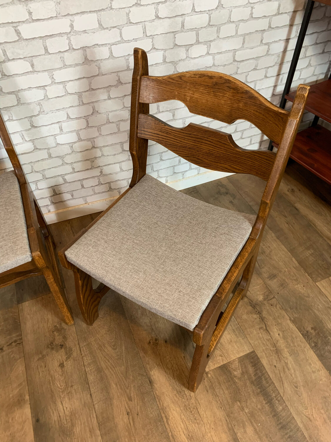 Series of 3 Guillerme and Chambron chairs