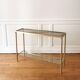 Neoclassical brass and glass console 1970