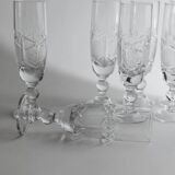 Transparent Crystal Champagne Glasses - Set of 12, Vintage Italian Glassware (1970s)