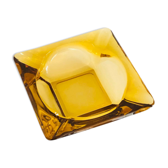 Vintage amber glass ashtray