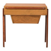 Scandinavian Sewing Table in Teak and Oak