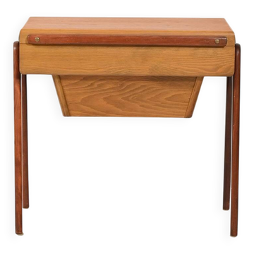 Table de couture scandinave en teck et chêne