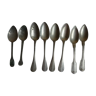 Lot 8 old spoons in tin period late 18th century