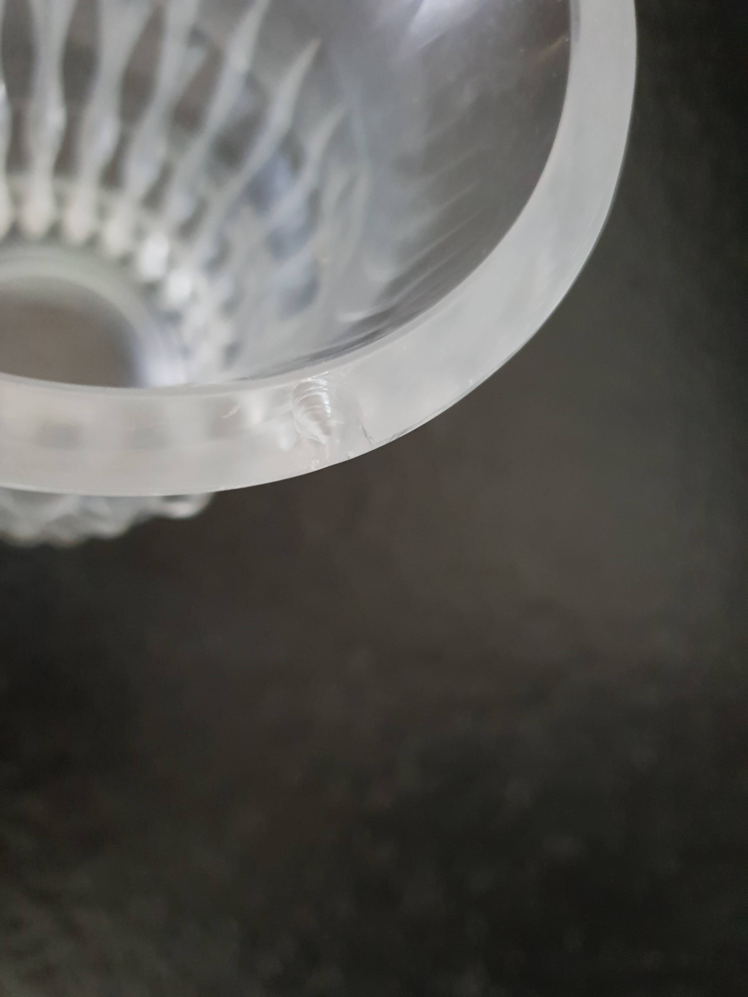 Old Art Deco Style Vase in Crystal Glass Signed Daum Cross of Lorraine and France