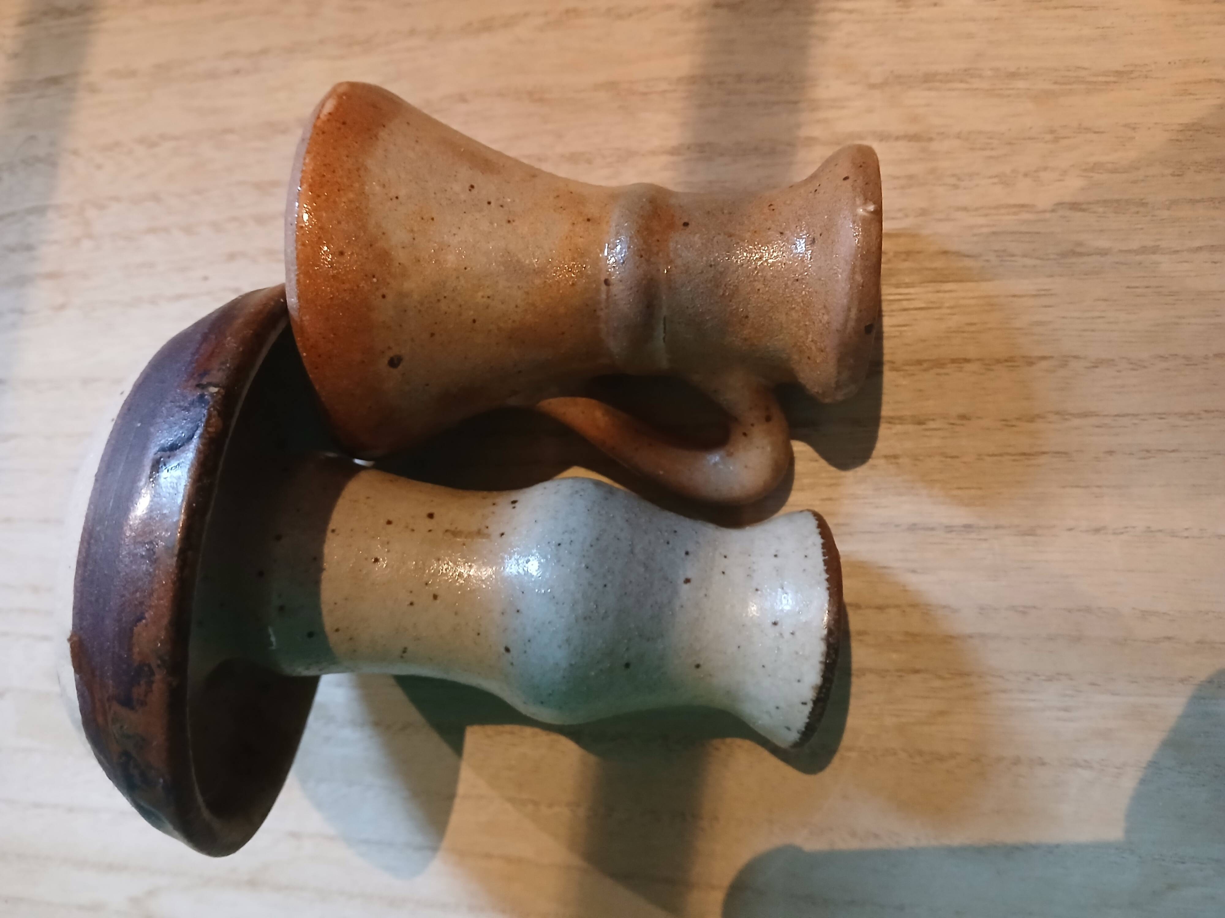 Bougeoirs en grès vintage