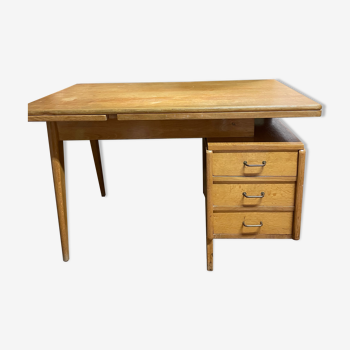 Bureau vintage pieds compas et rallonge.