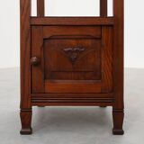 Art Deco Wood and Terracotta Marble Top Nightstand, France 1920s
