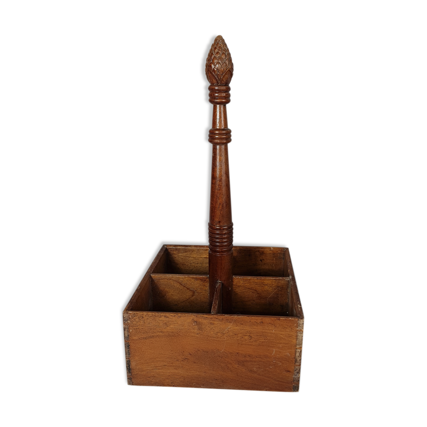 Walnut bottle holder