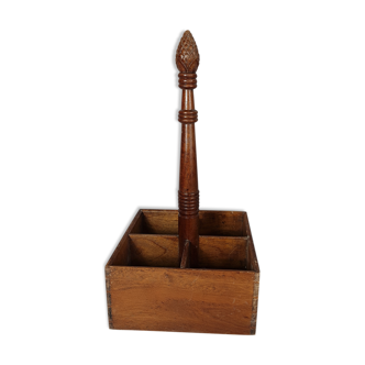 Walnut bottle holder