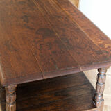 Carved solid oak coffee table
