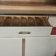Modernist buffet in almond green & vermilion red 50