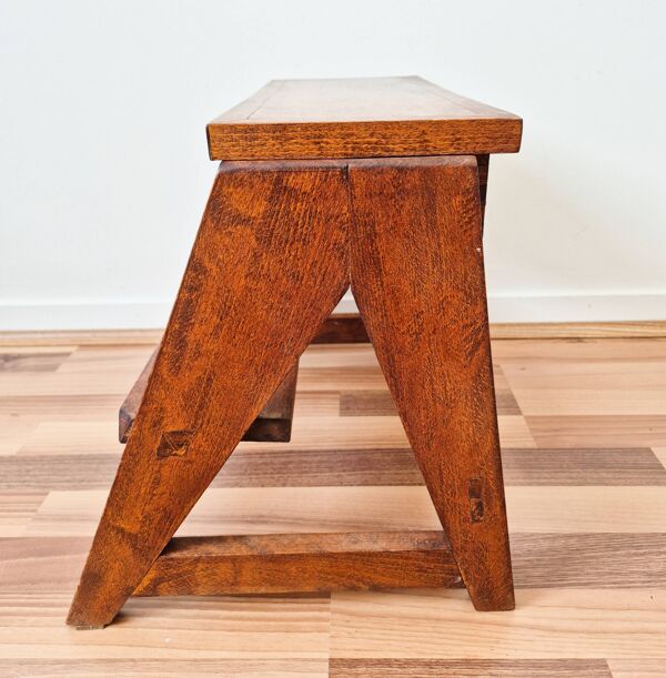 Tabouret coffre vintage , en bois ,artisanal