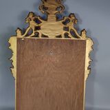 18th century style gilt wood pediment and glazing bead mirror 88x54 cm C374 S