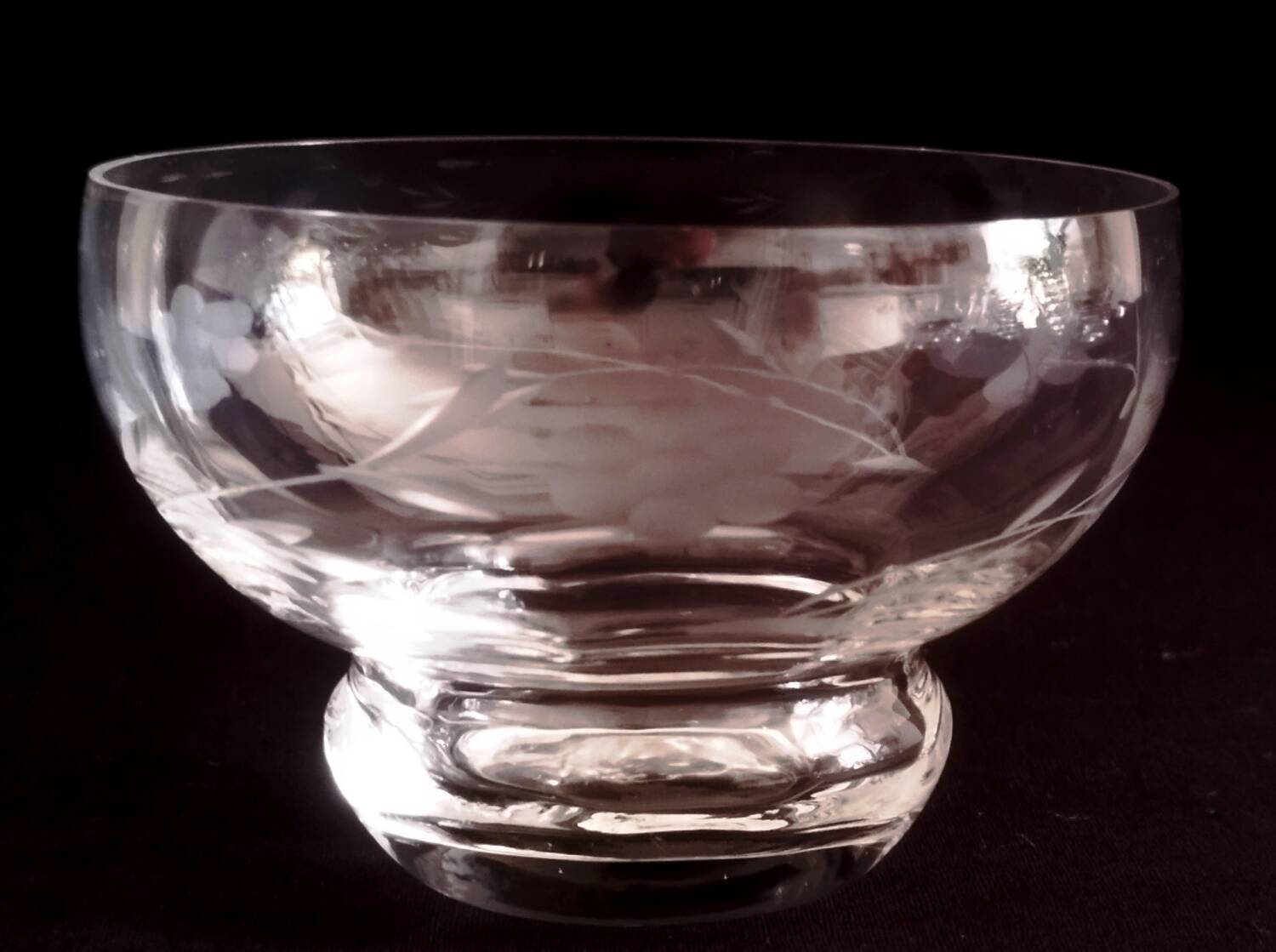 Vintage Engraved Crystal Champagne Glasses