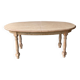Refurbished vintage farmhouse dining table in solid raw oak wood
