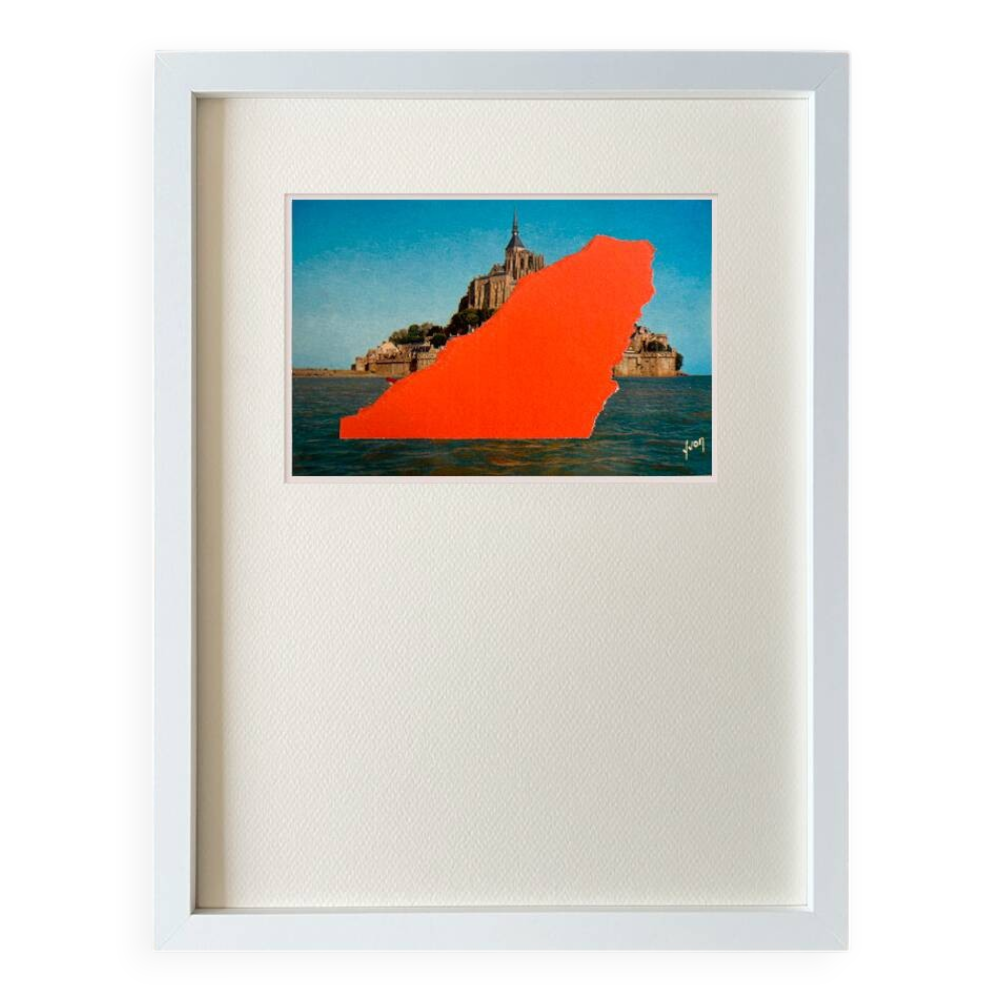 Mont Saint-Michel - Collage on postcard