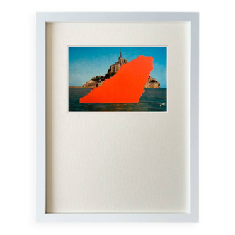 Mont Saint-Michel - Collage on postcard