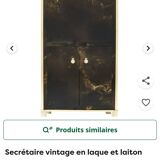 Black and gold lacquered Sanibloc furniture in the style of Maison Jansen, 1970