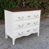 Dresser 3 drawers louis XV style white