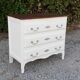 Commode 3 tiroirs style Louis XV blanc