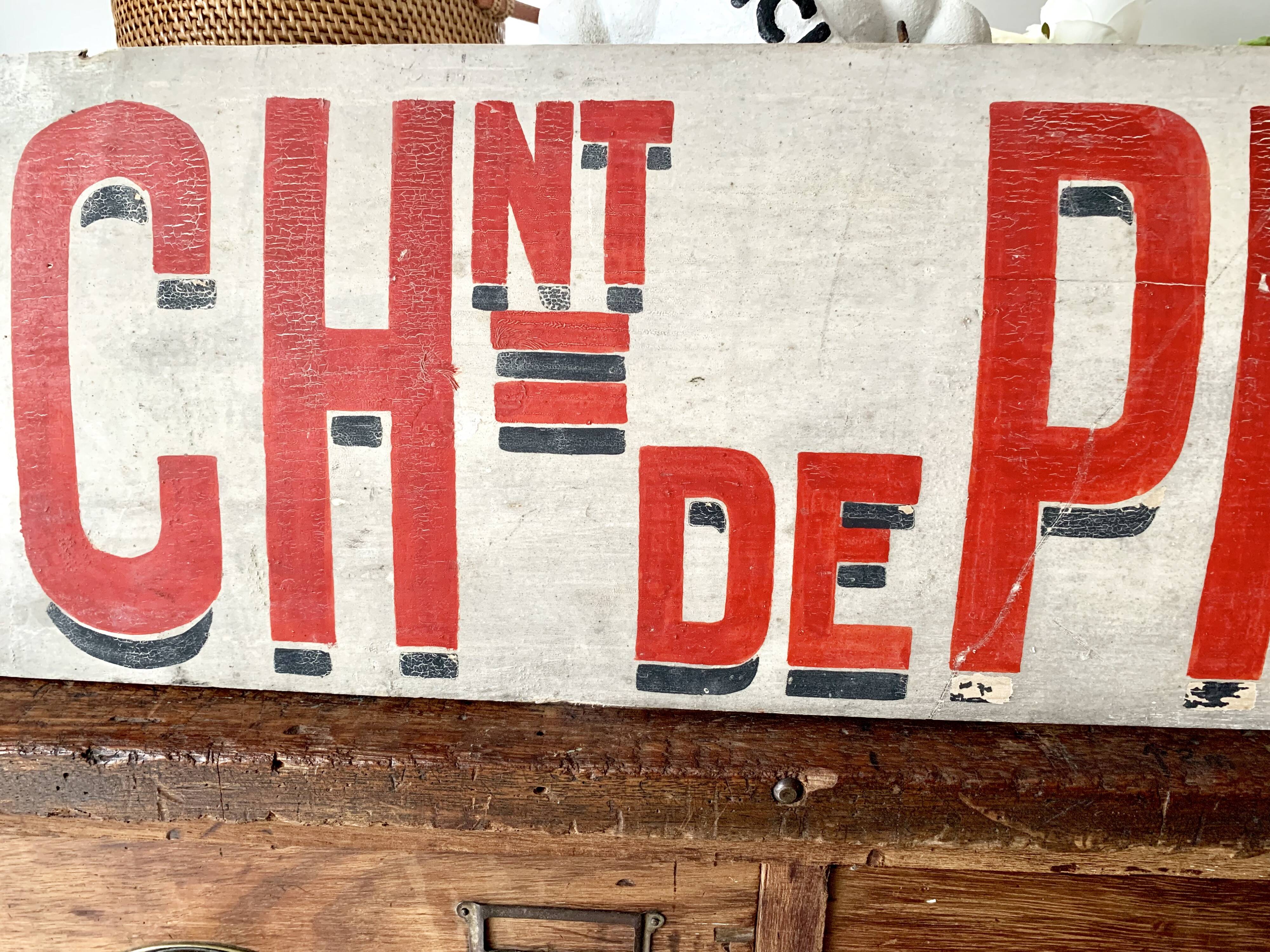 Old wood panel painted vintage