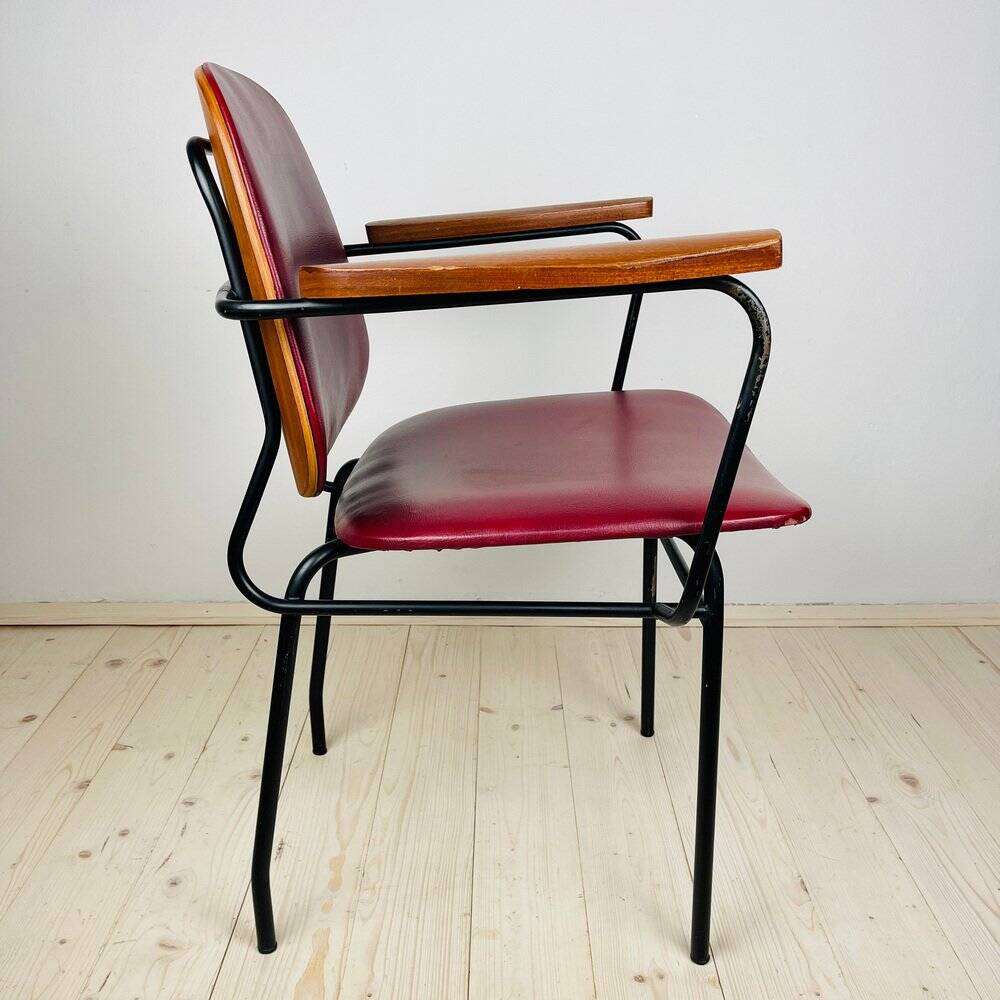 Mid-century red dining chair, Italy, 1960s