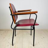 Mid-century red dining chair, Italy, 1960s