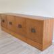 Italian Sideboard – Sculptural Wood with Bronze Handles, 1970s