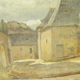 Peinture "scène de village"