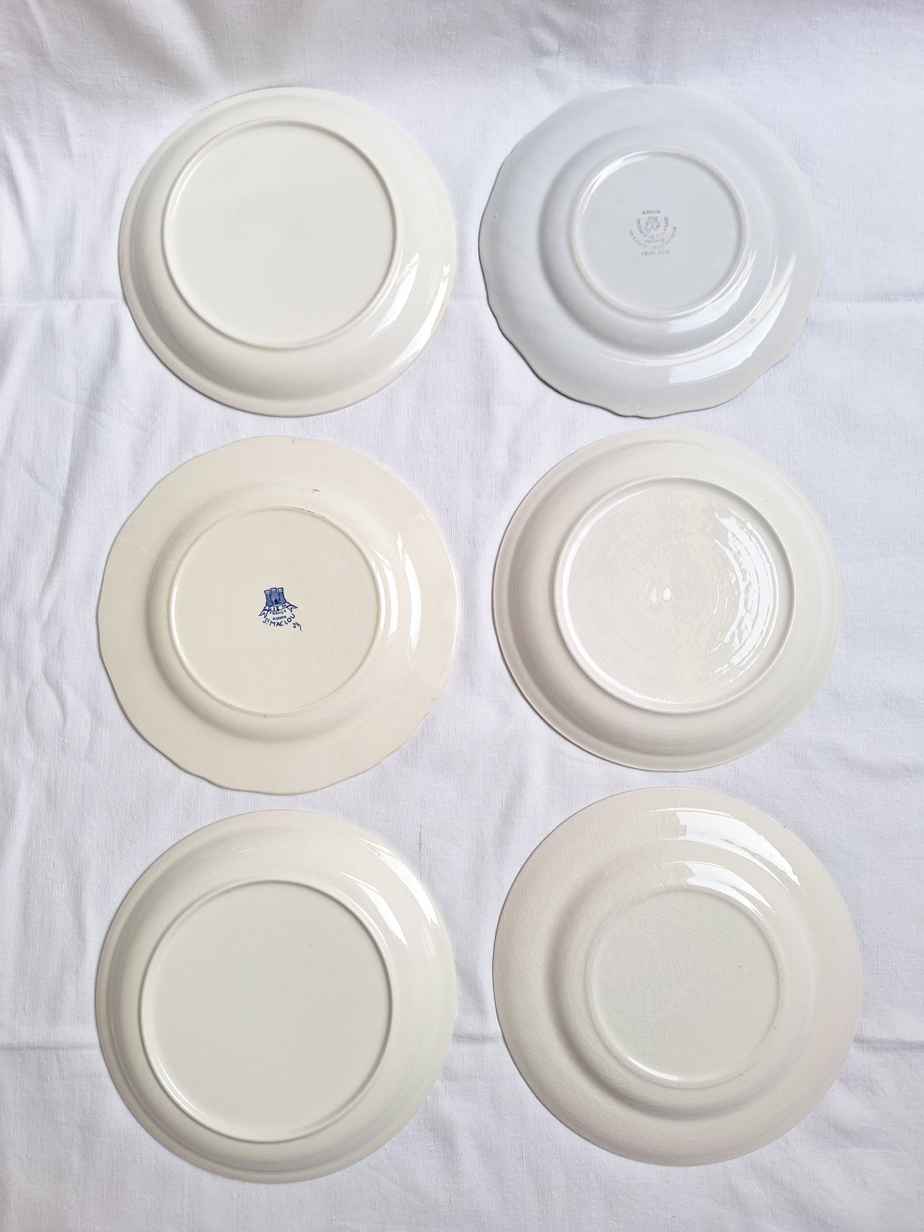 Gien blue dinner plates, St Amand