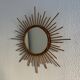 Miroir vintage 1960 soleil rotin osier - 55 cm