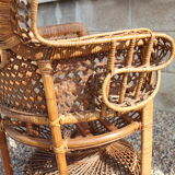 Emmanuelle armchair in rattan and wicker