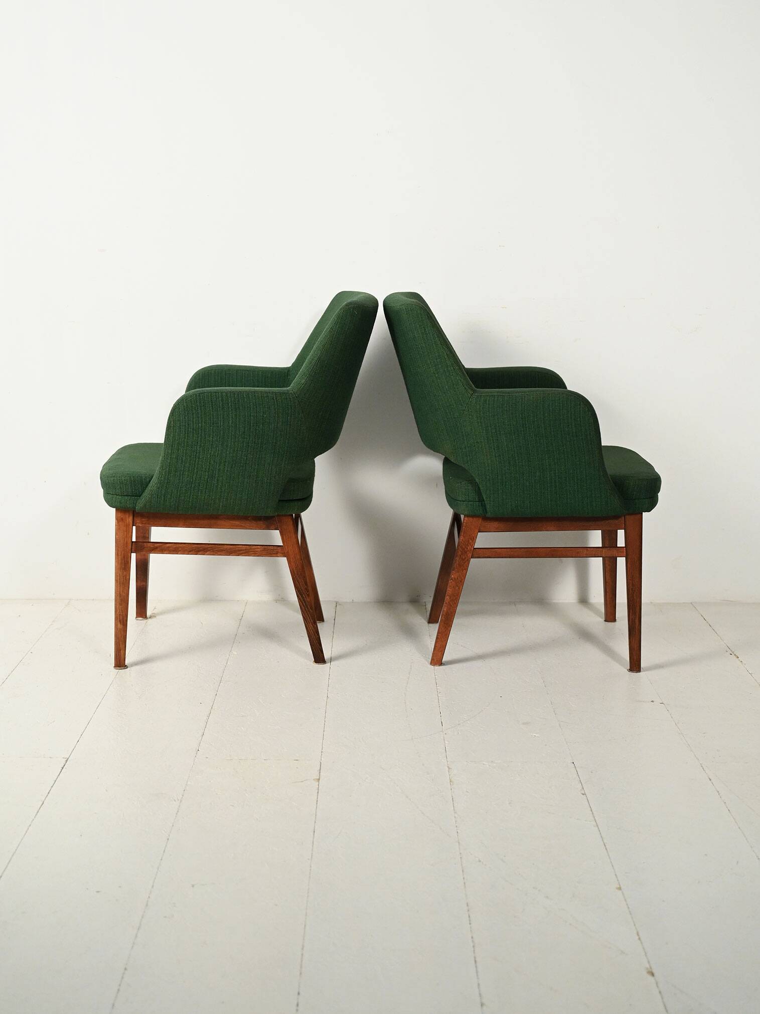 Pair of Green Oslosund armchairs by Kinnarps, 1950s