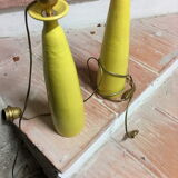 Yellow ceramic lamps pair