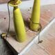 Yellow ceramic lamps pair