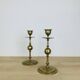Pair of vintage gilded brass candlesticks