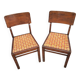 Set de 2 chaises bistrot 1950 bois et rotin