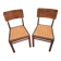 Set de 2 chaises bistrot 1950 bois et rotin