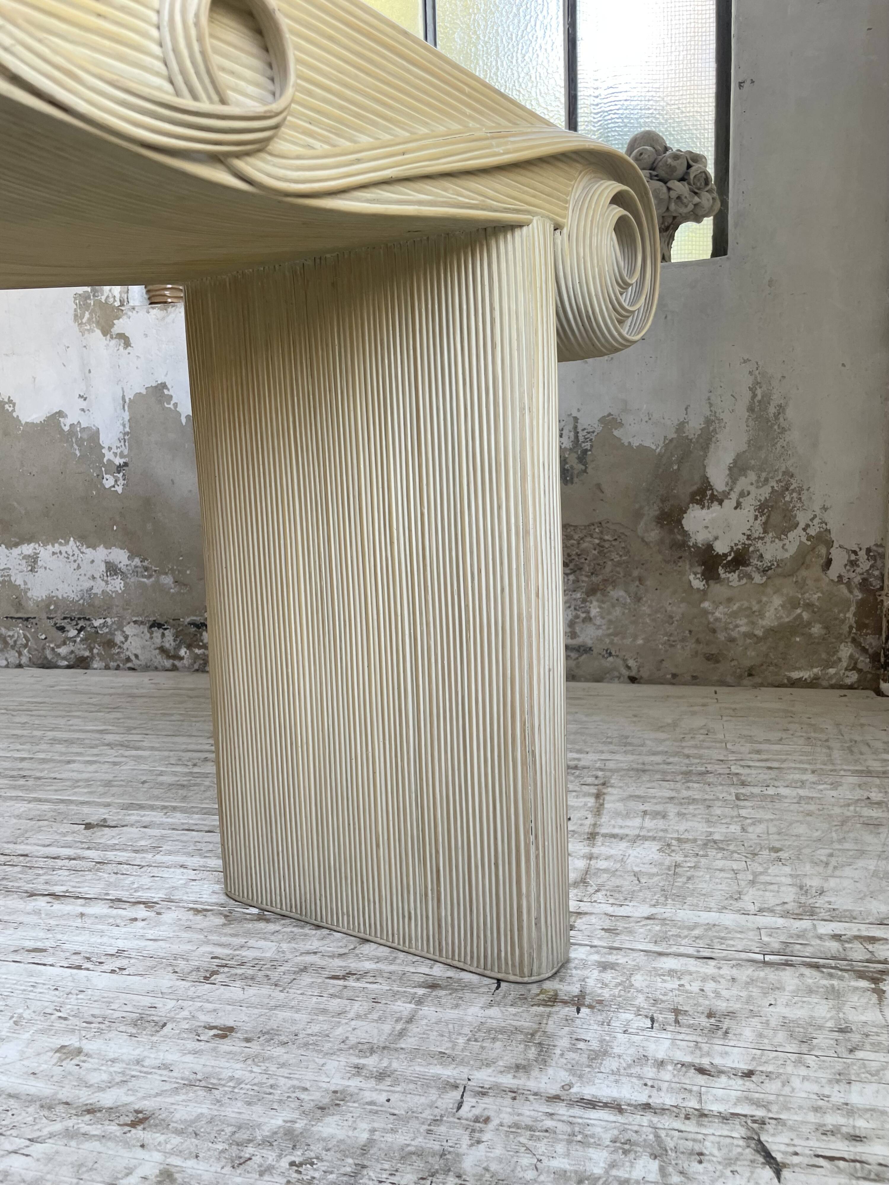 70s console in tropicalist rattan