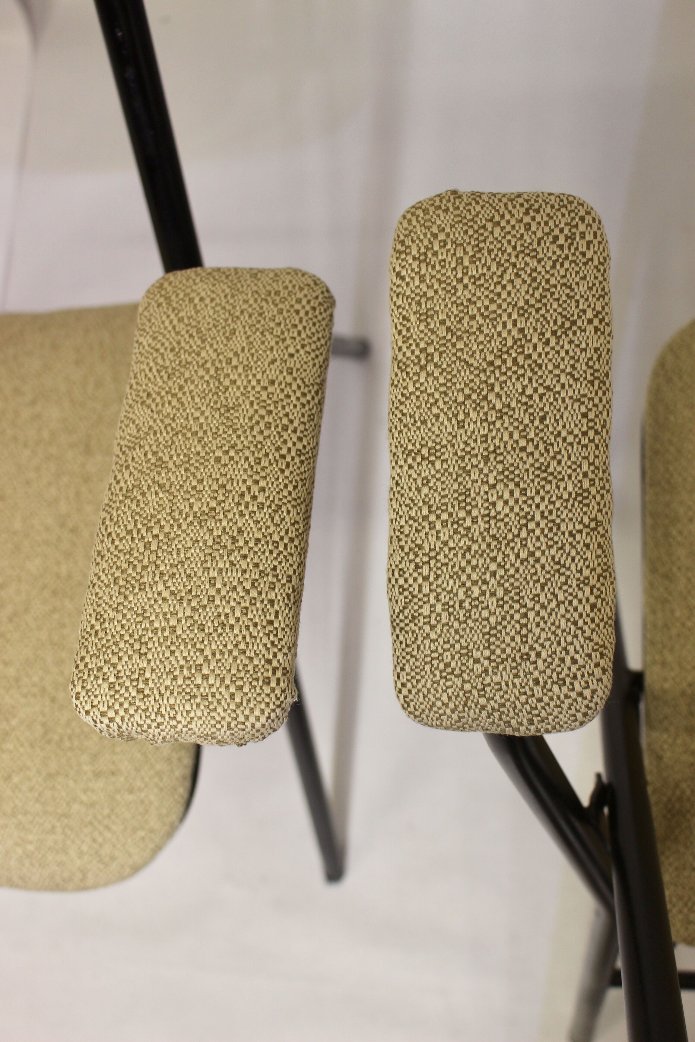 Pair of folding chairs with vintage armrests, 70s