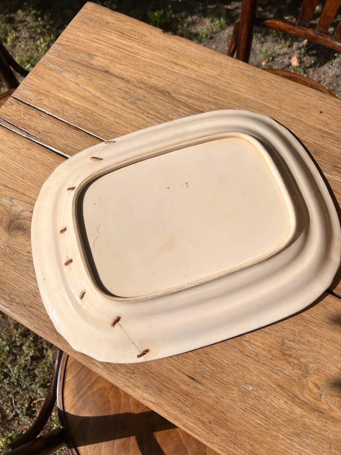 Pink iron earth dish 19 century